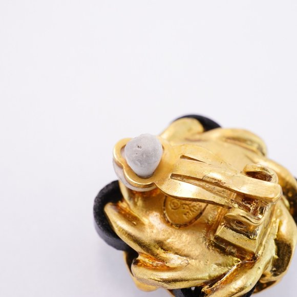 CHANEL Black and Gold Pearl Earrings - Picture 8 of 10